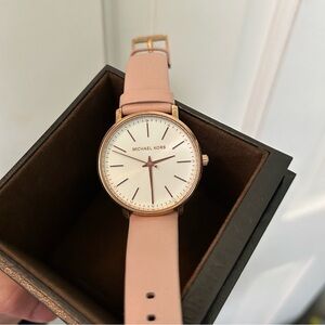 Michael Kors Pyper Blush Leather Strap Watch
